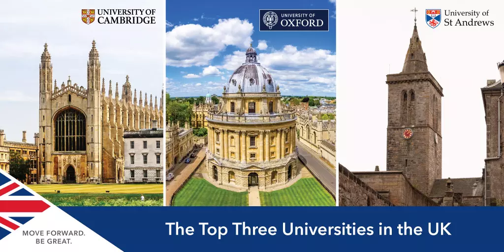 top three universities UK