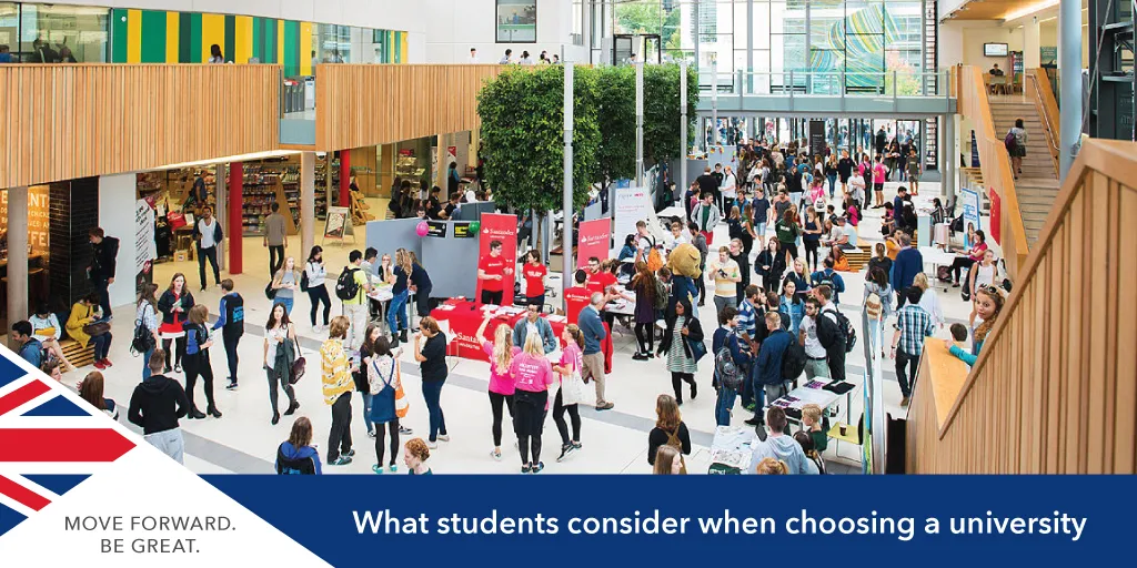 What students consider when choosing a university